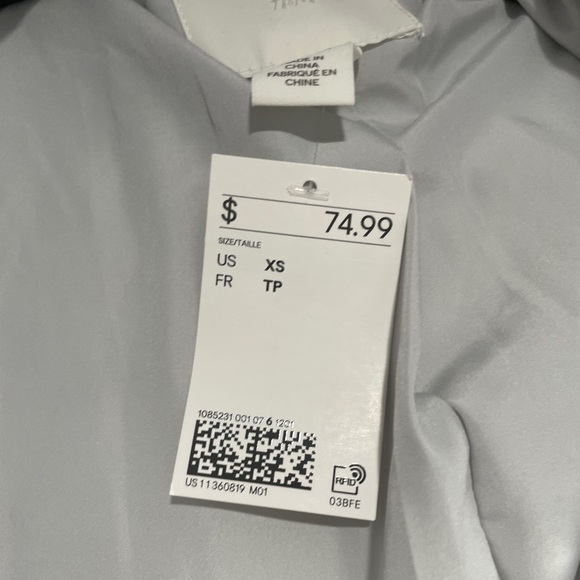 H&M Metallic Silver Puffer Jacket - Picture 3 of 3